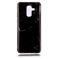 Etui plastikowe marmur do Samsung Galaxy A6 Plus (2018) - czarne