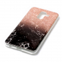 Etui plastikowe marmur do Samsung Galaxy A6 Plus (2018) - brązowo-czarne