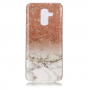 Etui plastikowe marmur do Samsung Galaxy A6 Plus (2018) - brązowo-białe