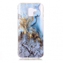 Etui plastikowe marmur do Samsung Galaxy J6 (2016) - niebieskie