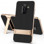 Elegancja etui plastikowe ze stojakiem do Samsung Galaxy A6 Plus (2018) - złote
