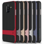 Elegancja etui plastikowe ze stojakiem do Samsung Galaxy A6 Plus (2018) - złote