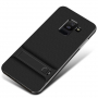 Elegancja etui plastikowe ze stojakiem do Samsung Galaxy A6 (2018) - czarne