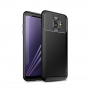 Ipaky etui plastikowe z teksturą karbonową do Samsung Galaxy A6 (2018) - czarne