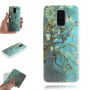 Etui plastikowe kwitnące drzewo do Samsung Galaxy A6 Plus (2018) - niebieskie