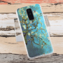 Etui plastikowe kwitnące drzewo do Samsung Galaxy A6 Plus (2018) - niebieskie