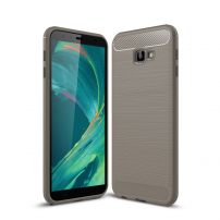 Etui plastikowe z teksturą szlifowaną do Samsung Galaxy J4 Plus - szare