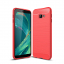 Etui plastikowe z teksturą szlifowaną do Samsung Galaxy J4 Plus - czerwone