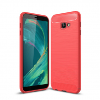 Etui plastikowe z teksturą szlifowaną do Samsung Galaxy J4 Plus - czerwone