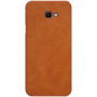Nillkin Qin pokrowiec skórzany flip do Samsung Galaxy J4 Plus - brązowy