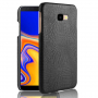 Etui skórzane z teksturą krokodyla do Samsung Galaxy J4 Plus - czarne