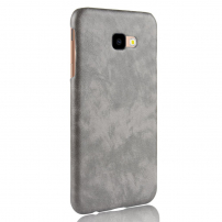 Litchi Skin etui skórzane do Samsung Galaxy J4 Plus - szare
