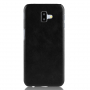 Litchi Skin etui skórzane do Samsung Galaxy J6 Plus - czarne