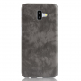 Litchi Skin etui skórzane do Samsung Galaxy J6 Plus - szare