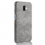 Litchi Skin etui skórzane do Samsung Galaxy J6 Plus - szare