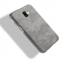 Litchi Skin etui skórzane do Samsung Galaxy J6 Plus - szare