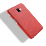 Litchi Skin etui skórzane do Samsung Galaxy J6 Plus - czerwone