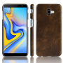 Litchi Skin etui skórzane do Samsung Galaxy J6 Plus - brązowe