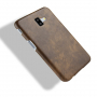 Litchi Skin etui skórzane do Samsung Galaxy J6 Plus - brązowe