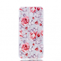 Etui plastikowe wytłoczone kwiaty do Samsung Galaxy J4 Plus - przezroczyste