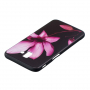 Etui plastikowe kwiat do Samsung Galaxy J6 Plus - czarne