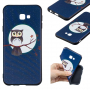 Etui plastikowe sowa do Samsung Galaxy J4 Plus - niebieskie