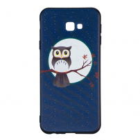 Etui plastikowe sowa do Samsung Galaxy J4 Plus - niebieskie