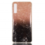 Etui plastikowe marmur do Samsung Galaxy A7 (2018) - brązowo-czarne