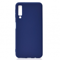 Etui plastikowe Frosted do Samsung Galaxy A7 (2018) - ciemnoniebieskie