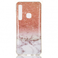 Etui plastikowe marmur do Samsung Galaxy A9 (2018) - brązowo-białe