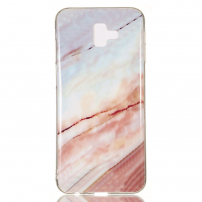 Etui plastikowe marmur do Samsung Galaxy J6 Plus - brązowe