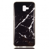 Etui plastikowe marmur do Samsung Galaxy J6 Plus - czarno-białe