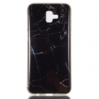 Etui plastikowe marmur do Samsung Galaxy J6 Plus - czarne