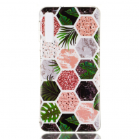 Etui plastikowe mozaika do Samsung Galaxy A7 (2018) - zielono-różowe