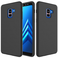 Etui silikonowe Liquid do Samsung Galaxy A8 Plus (2018) - czarne