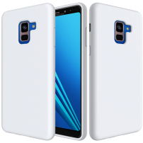 Etui silikonowe Liquid do Samsung Galaxy A8 Plus (2018) - białe