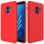 Etui silikonowe Liquid do Samsung Galaxy A8 Plus (2018) - czerwone