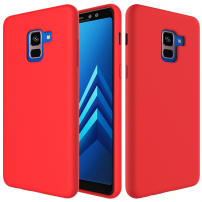 Etui silikonowe Liquid do Samsung Galaxy A8 Plus (2018) - czerwone