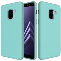 Etui silikonowe Liquid do Samsung Galaxy A8 (2018) - turkusowe