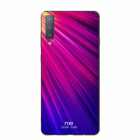 Nxe etui szklane do Samsung Galaxy A7 (2018) - różowo-niebieskie