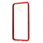 Etui z ramką magnetyczną i szkłem hartowanym do Samsung Galaxy J6 Plus - czerwone