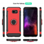 Etui z teksturą szlifowaną i uchwytem do Samsung Galaxy J4 Plus - czerwone