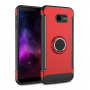 Etui z teksturą szlifowaną i uchwytem do Samsung Galaxy J4 Plus - czerwone