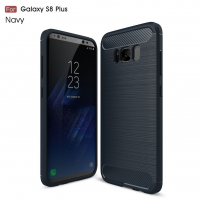 Etui plastikowe z teksturą szlifowaną do Samsung Galaxy S8 Plus - ciemnoniebieskie