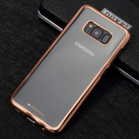 Goospery etui przezroczyste z ramką do Samsung Galaxy S8 Plus - różowo-złote
