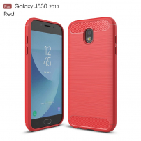 Etui plastikowe z teksturą szlifowaną do Samsung Galaxy J5 (2017) - czerwone