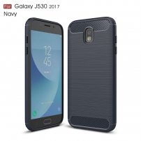 Etui plastikowe z teksturą szlifowaną do Samsung Galaxy J5 (2017) - ciemnoniebieskie