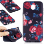 Etui plastikowe róże do Samsung Galaxy J5 (2017) - czarne