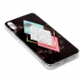 Etui plastikowe marmur mozaika do Honor 8X - czarne
