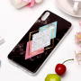 Etui plastikowe marmur mozaika do Honor 8X - czarne